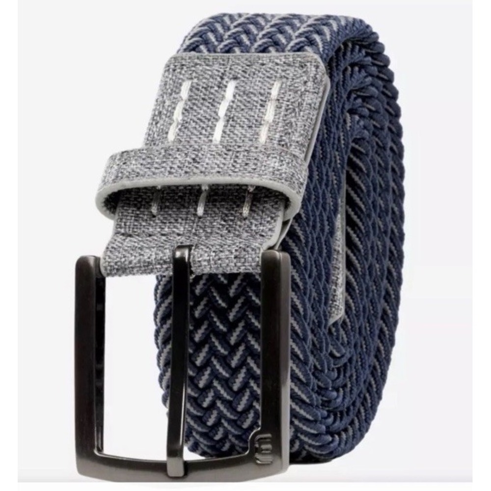 NWOT Travis Mathew Cheers 2.0 Stretch Woven Belt Blue Gray Size XL $64.95
